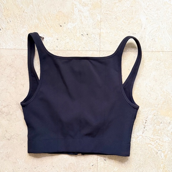 L'Academie Zip Front Corset Crop Top Black XS Like New - Picture 6 of 10